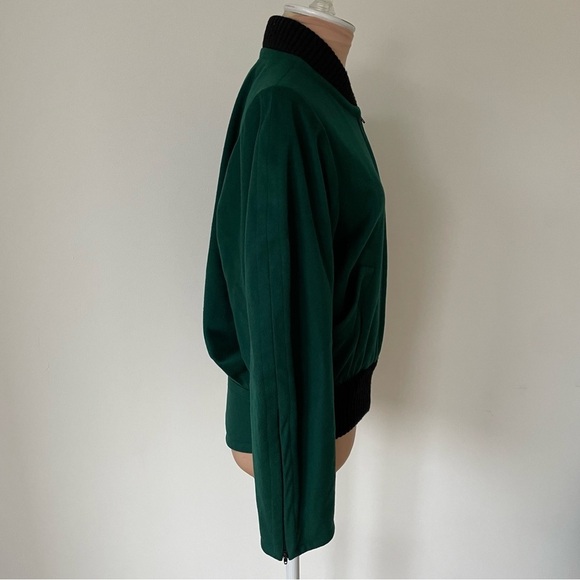 Yves Saint Laurent Rive Gauche Vintage 1992 Green Wool Bomber Jacket US 4 FR 36 - Picture 6 of 12